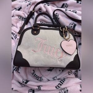 Brand New Never Used Pink And White Juicy Couture Bowler Bag Urban Outfitters